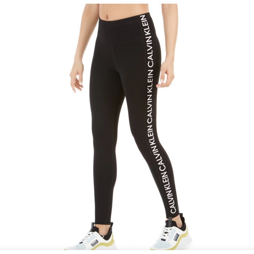 Calvin Klein Womens Premium Performance Double Waistband Legging